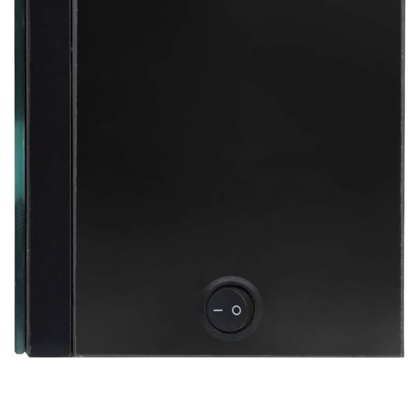 vidaXL badeværelsesskab med spejl + LED-lys 50x14x60 cm blank sort