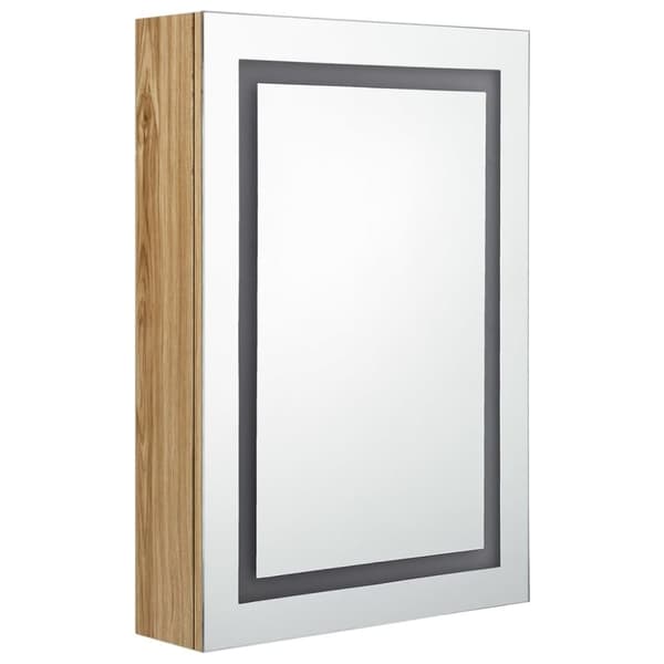 vidaXL badeværelsesskab med spejl + LED-lys 50x13x70 cm