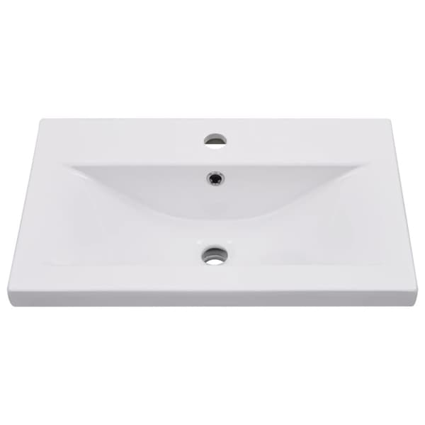 vidaXL Servantskap med innebygd vask hvit sponplate
