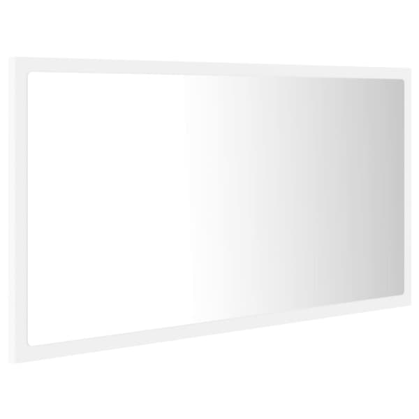 vidaXL badeværelsesspejl med LED-lys 80x8,5x37 cm akryl hvid