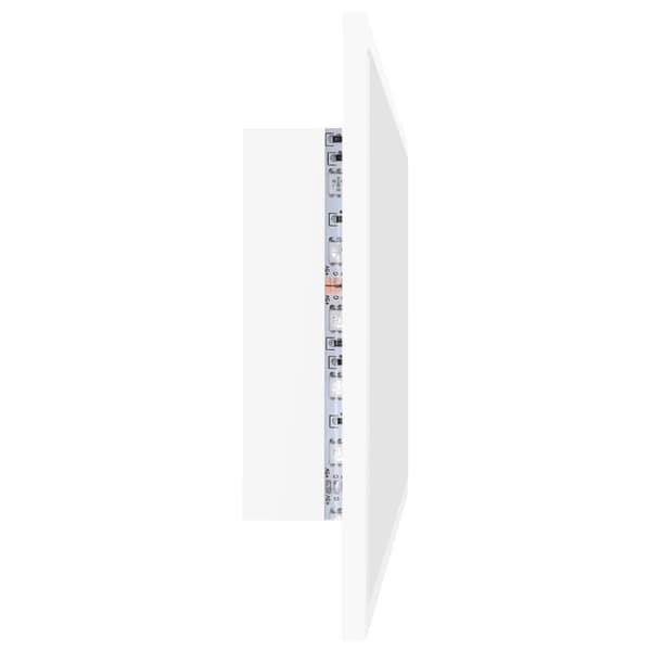 vidaXL badeværelsesspejl med LED-lys 80x8,5x37 cm akryl hvid