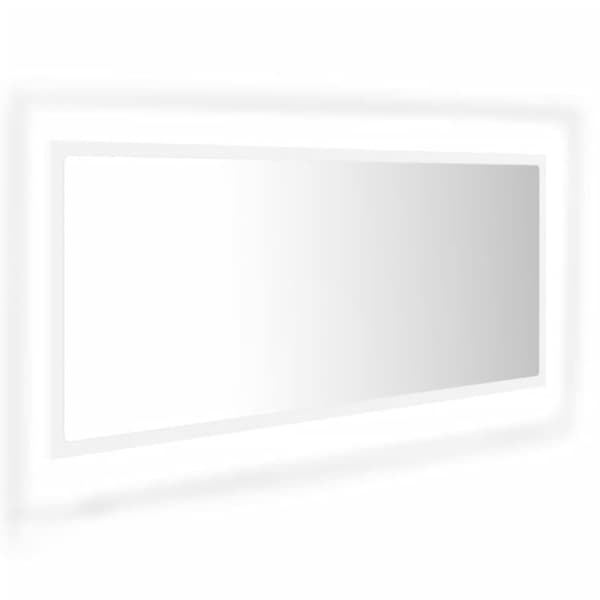 vidaXL badeværelsesspejl m. LED-lys 100x8,5x37 cm spånplade hvid
