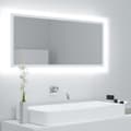 Miniatyrbild 3 av 11: vidaXL Badrumsspegel med LED vit 100x8,5x37 cm spånskiva