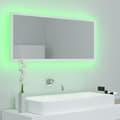 Miniatyrbild 5 av 11: vidaXL Badrumsspegel med LED vit 100x8,5x37 cm spånskiva