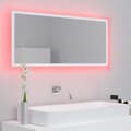 Miniatyrbild 6 av 11: vidaXL Badrumsspegel med LED vit 100x8,5x37 cm spånskiva