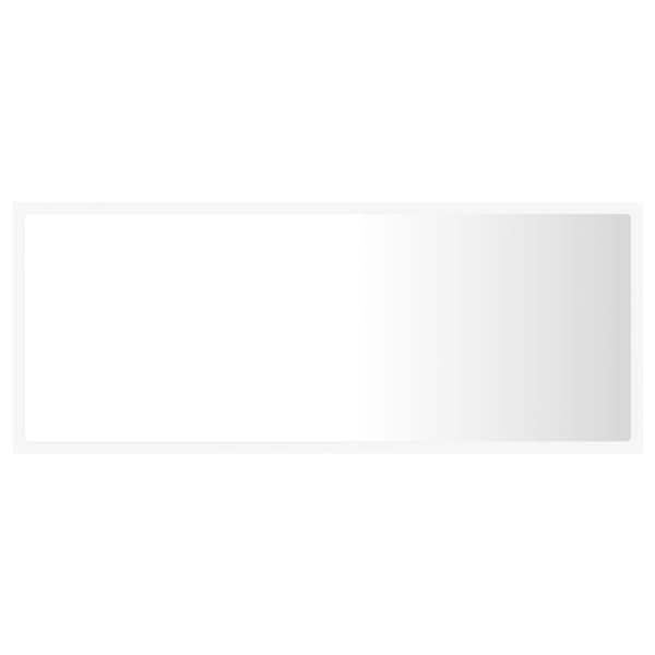 vidaXL Badrumsspegel med LED vit 100x8,5x37 cm spånskiva