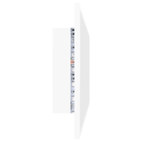 vidaXL Badrumsspegel med LED vit 100x8,5x37 cm spånskiva