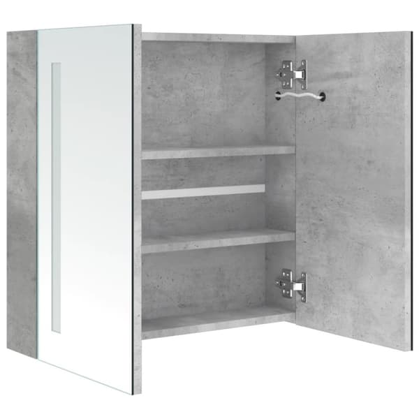 vidaXL LED kylpyhuoneen peilikaappi betoninharmaa 62x14x60 cm