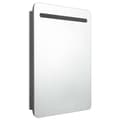 Miniatyrbillede 3 af 7: vidaXL badeværelsesskab med spejl + LED-lys 60x11x80 cm blank grå