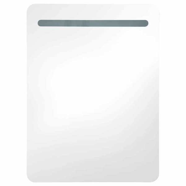 vidaXL badeværelsesskab med spejl + LED-lys 60x11x80 cm blank grå