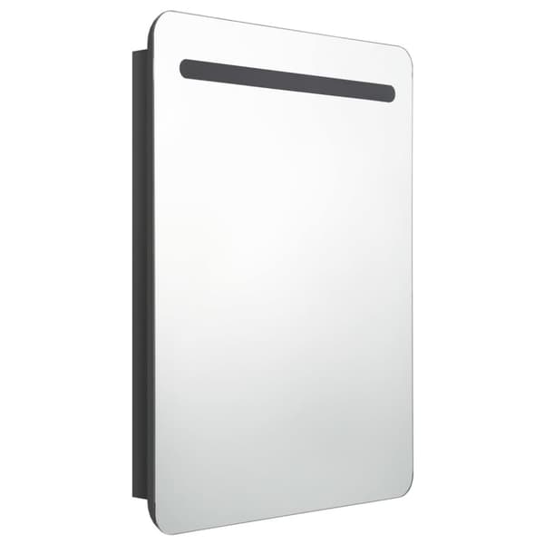 vidaXL LED-speilskap til bad blank svart 60x11x80 cm