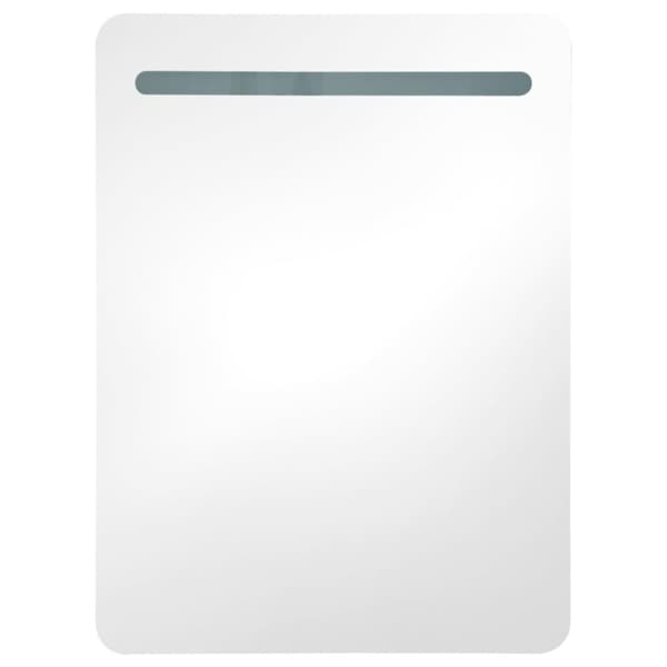 vidaXL LED-speilskap til bad blank svart 60x11x80 cm