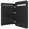 Miniatyrbilde 5 av 7: vidaXL LED-speilskap til bad blank svart 60x11x80 cm