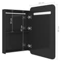 Miniatyrbilde 7 av 7: vidaXL LED-speilskap til bad blank svart 60x11x80 cm