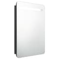 Miniatyrbilde 2 av 7: vidaXL LED-speilskap til bad blank svart 60x11x80 cm