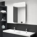 Miniatyrbilde 1 av 7: vidaXL LED-speilskap til bad blank svart 60x11x80 cm