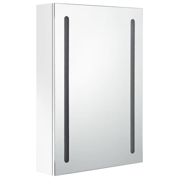 vidaXL Spegelskåp med LED vit 50x13x70 cm