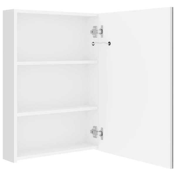 vidaXL Spegelskåp med LED vit 50x13x70 cm
