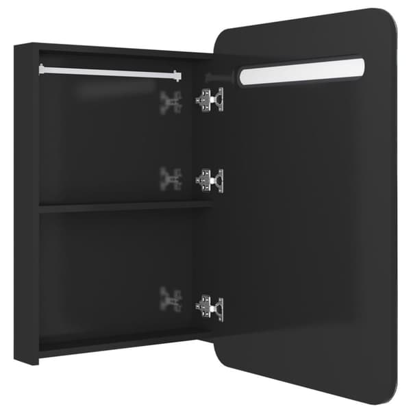 vidaXL LED kylpyhuoneen peilikaappi kiiltävä musta 60x11x80 cm