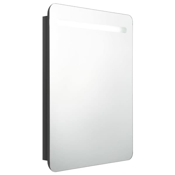 vidaXL LED kylpyhuoneen peilikaappi kiiltävä musta 60x11x80 cm