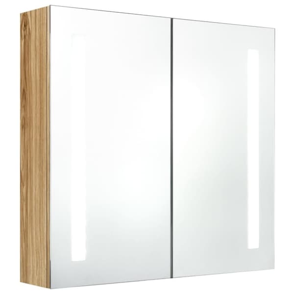 vidaXL LED kylpyhuoneen peilikaappi tammi 62x14x60 cm