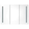 Miniatyrbilde 3 av 8: vidaXL LED-speilskap til bad 89x14x62 cm eik