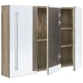 Miniatyrbilde 5 av 8: vidaXL LED-speilskap til bad 89x14x62 cm eik