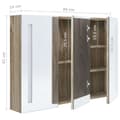 Miniatyrbilde 8 av 8: vidaXL LED-speilskap til bad 89x14x62 cm eik