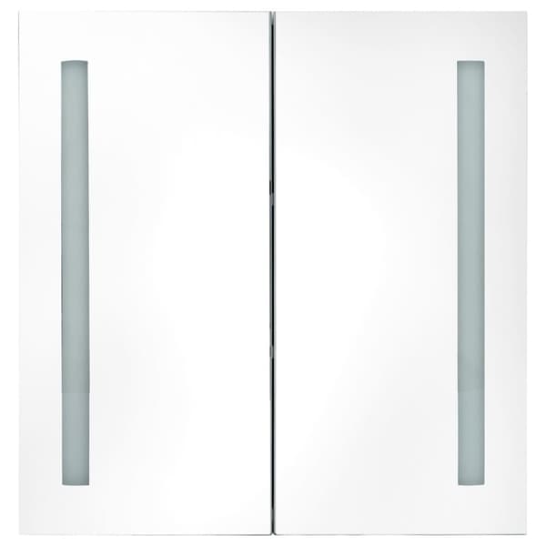 vidaXL LED-speilskap til bad blank svart 62x14x60 cm