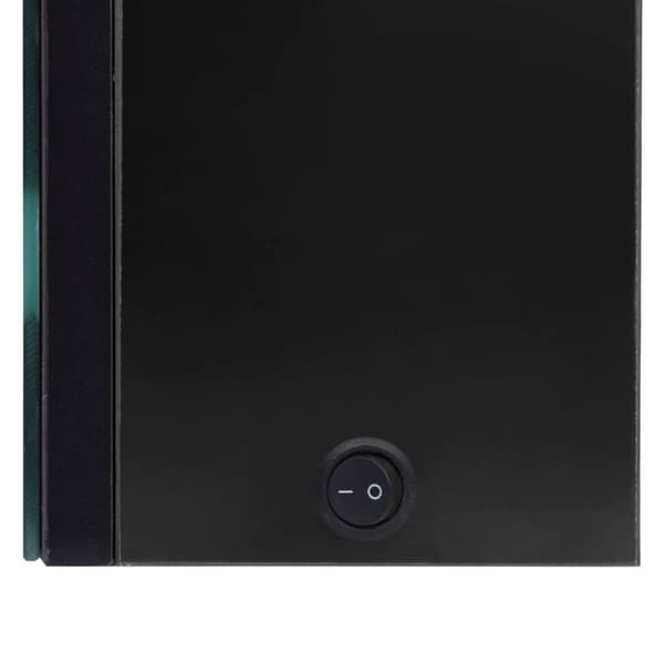 vidaXL LED-speilskap til bad blank svart 62x14x60 cm