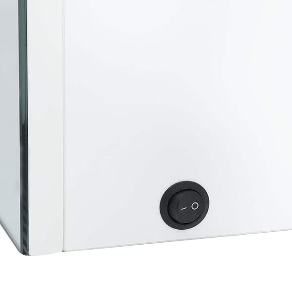 vidaXL badeværelsesskab med spejl + LED-lys 89x14x62 cm skinnende hvid