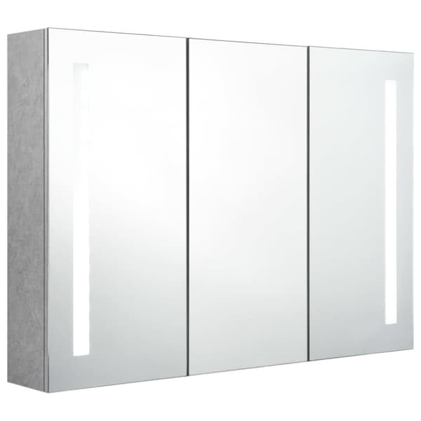 vidaXL LED kylpyhuoneen peilikaappi betoninharmaa 89x14x62 cm