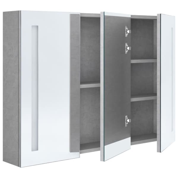 vidaXL LED kylpyhuoneen peilikaappi betoninharmaa 89x14x62 cm