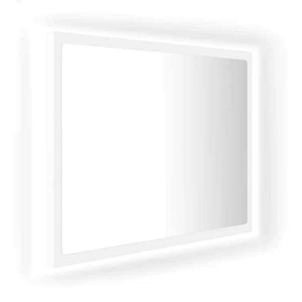 vidaXL Badrumsspegel med LED vit 60x8,5x37 cm akryl