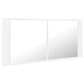 Miniatyrbilde 3 av 11: vidaXL LED-speilskap til baderom hvit 100x12x45 cm akryl