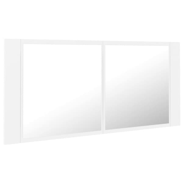 vidaXL LED-speilskap til baderom hvit 100x12x45 cm akryl