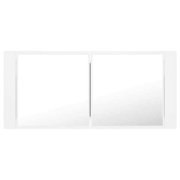 vidaXL LED-speilskap til baderom hvit 100x12x45 cm akryl