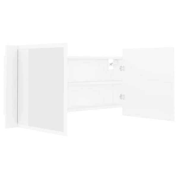 vidaXL LED-speilskap til baderom hvit 100x12x45 cm akryl