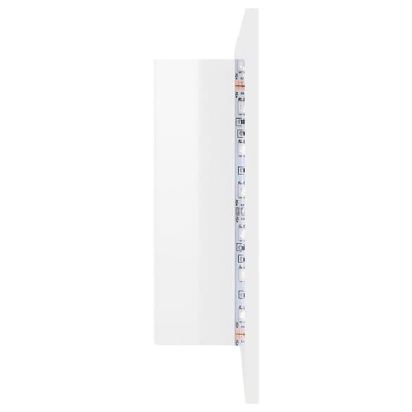 vidaXL badeværelsesskab m. spejl+LED-lys 80x12x45 akryl hvid højglans