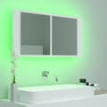 Miniatyrbild 4 av 11: vidaXL Spegelskåp med LED vit 90x12x45 cm akryl