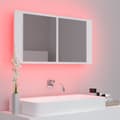 Miniatyrbild 5 av 11: vidaXL Spegelskåp med LED vit 90x12x45 cm akryl