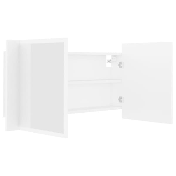 vidaXL Kylpyhuoneen LED peilikaappi valkoinen 90x12x45 cm akryyli