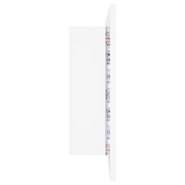 vidaXL badeværelsesskab m. spejl og LED-lys 80x12x45 cm akryl hvid