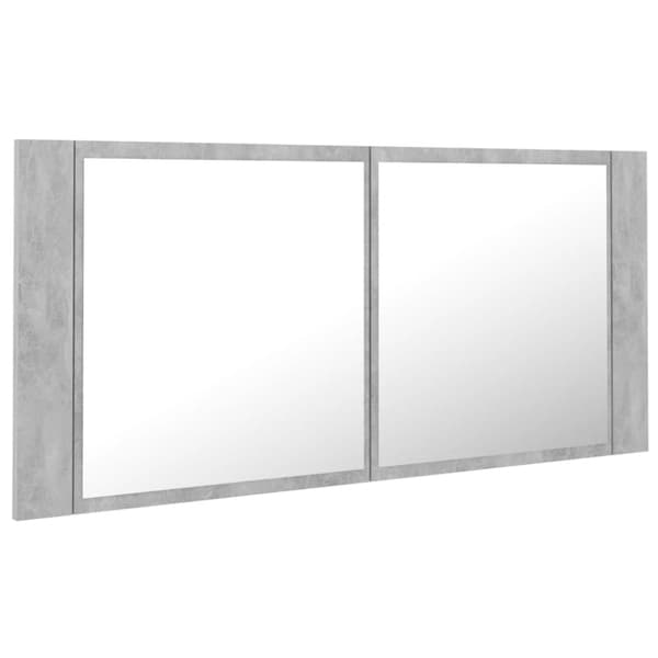 vidaXL Kylpyhuoneen LED peilikaappi betoninharmaa 100x12x45 cm akryyli