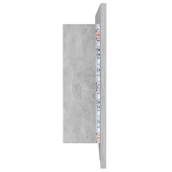 vidaXL Kylpyhuoneen LED peilikaappi betoninharmaa 100x12x45 cm akryyli