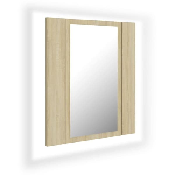 vidaXL Spegelskåp med LED sonoma-ek 40x12x45 cm