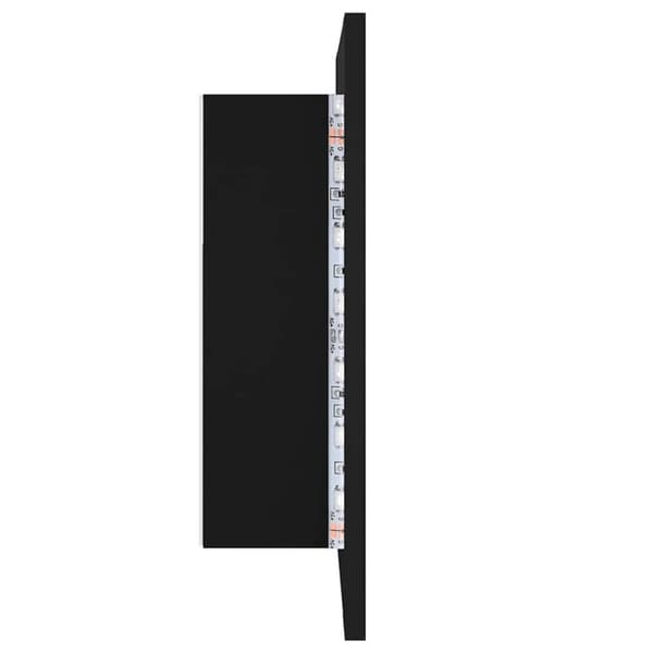 vidaXL Spegelskåp med LED svart 40x12x45 cm akryl
