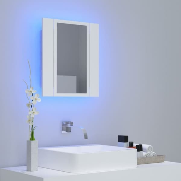 vidaXL LED-speilskap til baderom hvit 40x12x45 cm akryl