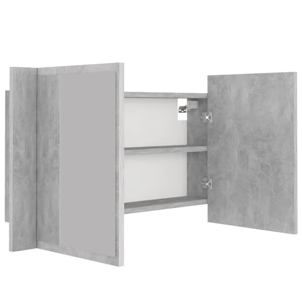 vidaXL Kylpyhuoneen LED peilikaappi betoninharmaa 80x12x45 cm akryyli