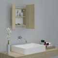 Miniatyrbillede 7 af 11: vidaXL badeværelsesskab m. spejl + LED-lys 40x12x45 cm sonoma-eg